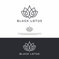 Vector logo of line art lotus plants Royalty Free Stock Photo