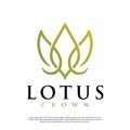 Vector logo of line art lotus plants Royalty Free Stock Photo