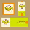 Vector logo Local Farm products. Hand drawn logotype and card, b Royalty Free Stock Photo