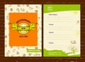 Vector logo Local Farm products. Hand drawn logotype and menu fo Royalty Free Stock Photo