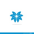 vector logo with modern, blue, unique, and clean abstract leaf shapes, leaves, leaf logos, cannabis Royalty Free Stock Photo