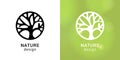 Vector logo of nature. Icon with tree, symbol health, spa, yoga Center.