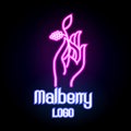 Vector logo neon for Mulberry Royalty Free Stock Photo