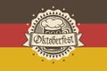 Vector logo for Oktoberfest in the pub or bar during the fest, beer mug Royalty Free Stock Photo