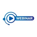Vector logo for online webinar, web conference Royalty Free Stock Photo