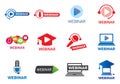 Vector logo for online webinar, web conference Royalty Free Stock Photo