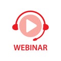Vector logo for online webinar, web conference Royalty Free Stock Photo