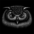 The Vector logo owl for T-shirt design or outwear. Royalty Free Stock Photo