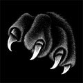 The Vector logo paw with claws for T-shirt design or outwear.