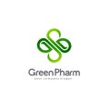 Vector logo pharmacy. Eco, bio, organic emblem