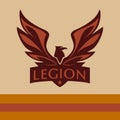 Vector logo with a picture of an eagle. Legion
