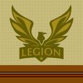 Vector logo with a picture of an eagle. Legion