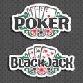 Vector logo Poker and Black Jack Royalty Free Stock Photo