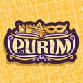 Vector logo for Purim holiday