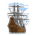 Vector logo sailing ship