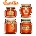 Vector logo Seabuckthorn Jam in Jars Royalty Free Stock Photo