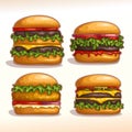 Vector logo set burgers Royalty Free Stock Photo