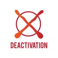 Vector logo, sign of deactivation and inactivity of the account