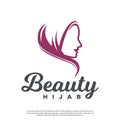 Vector logo of a simple minimalist veiled woman