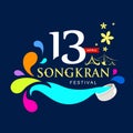 Vector logo songkran festival of Thailand Royalty Free Stock Photo