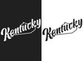 Vector logo of state Kentucky. Illustration of the USA states emblema. Lettering and outline of the territory of the United States