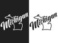 Vector logo of state Michigan. Illustration of the USA states emblema. Lettering and outline of the territory of the United States