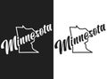 Vector logo of state Minnesota. Illustration of the USA states emblema. Lettering and outline of the territory of the United