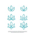 Vector logo stock of line art lotus plants Royalty Free Stock Photo