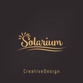 Vector logo symbol for solarium with sun rays