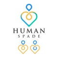 The vector logo of the symbol of spades and humans Royalty Free Stock Photo