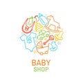 Vector logo template of baby shop