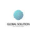 Vector logo template. Global Solution Royalty Free Stock Photo