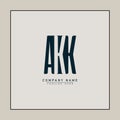Vector Logo Template for Initials AKK - Simple Alphabet Letters Logo Royalty Free Stock Photo