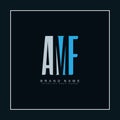 Vector Logo Template for Initials AMF - Simple Alphabet Letters Logo Royalty Free Stock Photo