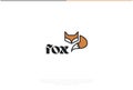 Fox Logo Design. Vector Logo Template. A modern and trendy symbol of a fox with a head and a tail in geometric and playful design