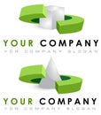 Vector logo template set, geometric shapes Royalty Free Stock Photo