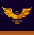 Vector logo template soccer football team. Wings Royalty Free Stock Photo