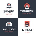 Vector logo template for sushi and rolls bar or restaurant.