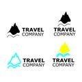 Vector Logo travel agency symbol mountain on white