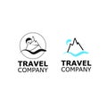 Vector Logo travel agency symbol mountain on white