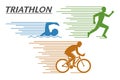 Vector logo triathlon on a white background.