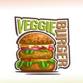 Vector logo for Veggie Burger Royalty Free Stock Photo