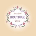 Vector logo with a vignette of flowers. Boutique