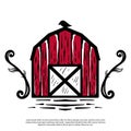 Vector Logo Of A Vintage Farm Barn