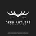 Vector logo of vintage hipster deer antlers Royalty Free Stock Photo