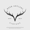 Vector logo of vintage hipster deer antlers Royalty Free Stock Photo