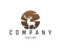 Vector logo in which an abstract image of a big deer isolated on a white background Royalty Free Stock Photo