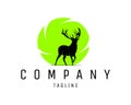 Vector logo in which an abstract image of a big deer isolated on a white background Royalty Free Stock Photo
