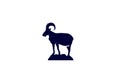 Vector Logo Of Wild Ram On Mountain Royalty Free Stock Photo