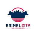 Vector Logo of Wolf Animal City